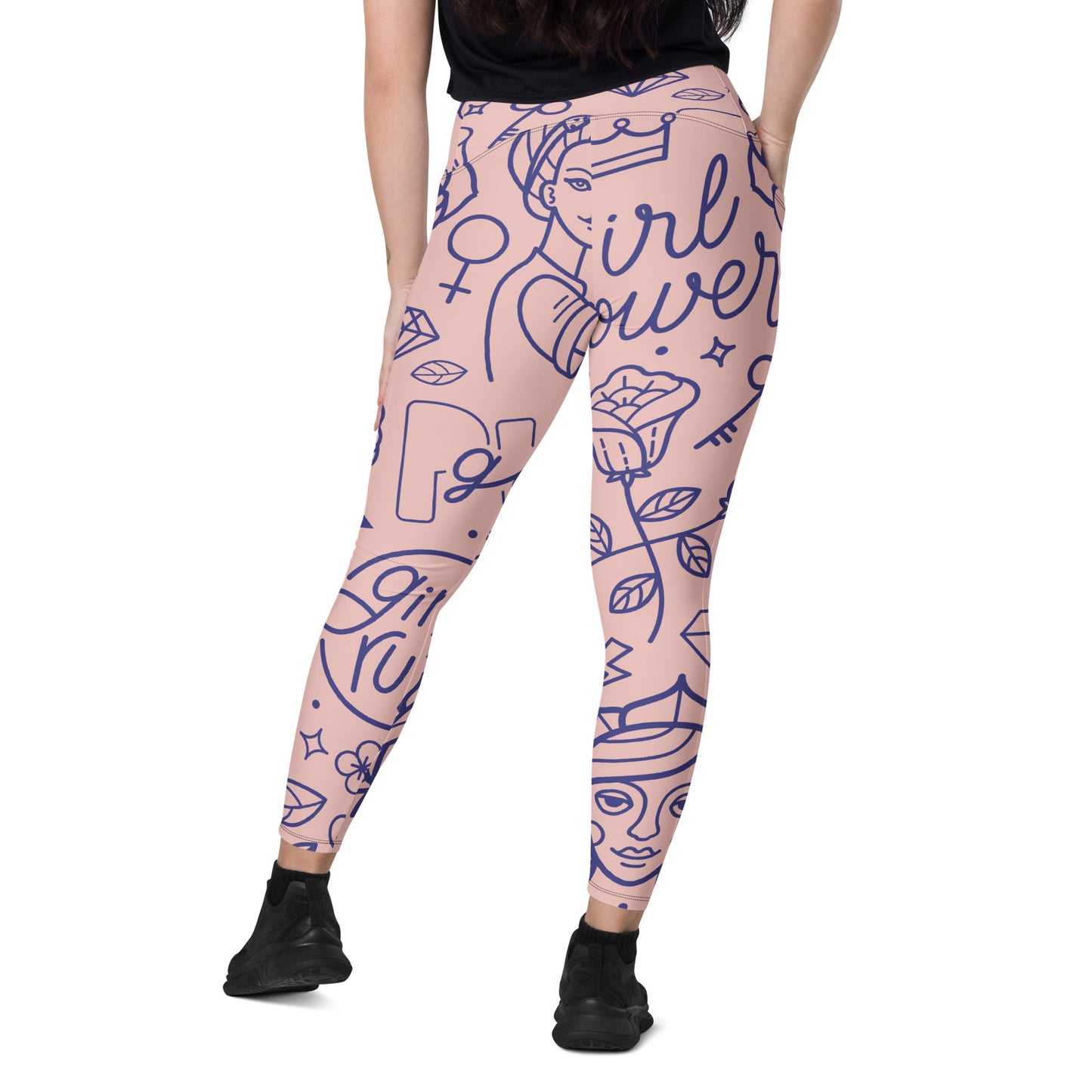Yoga all over print with pockets