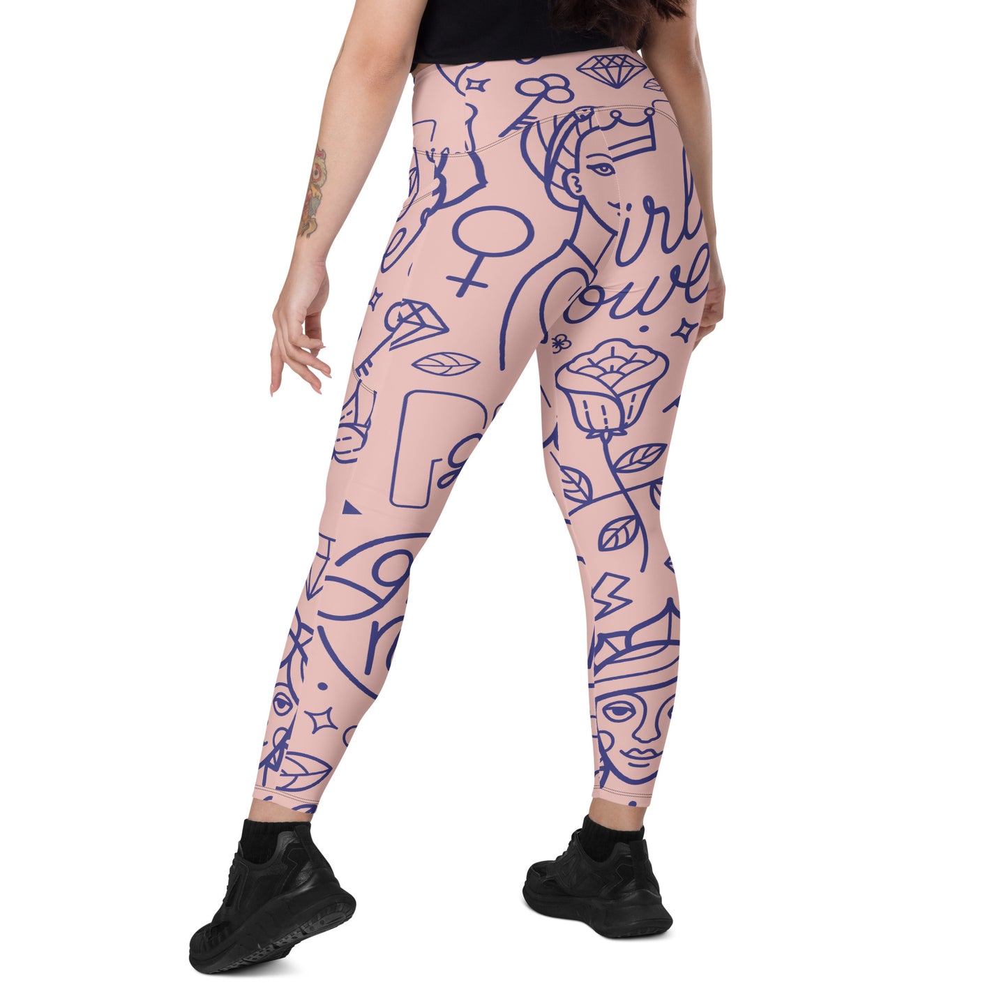 Yoga all over print with pockets