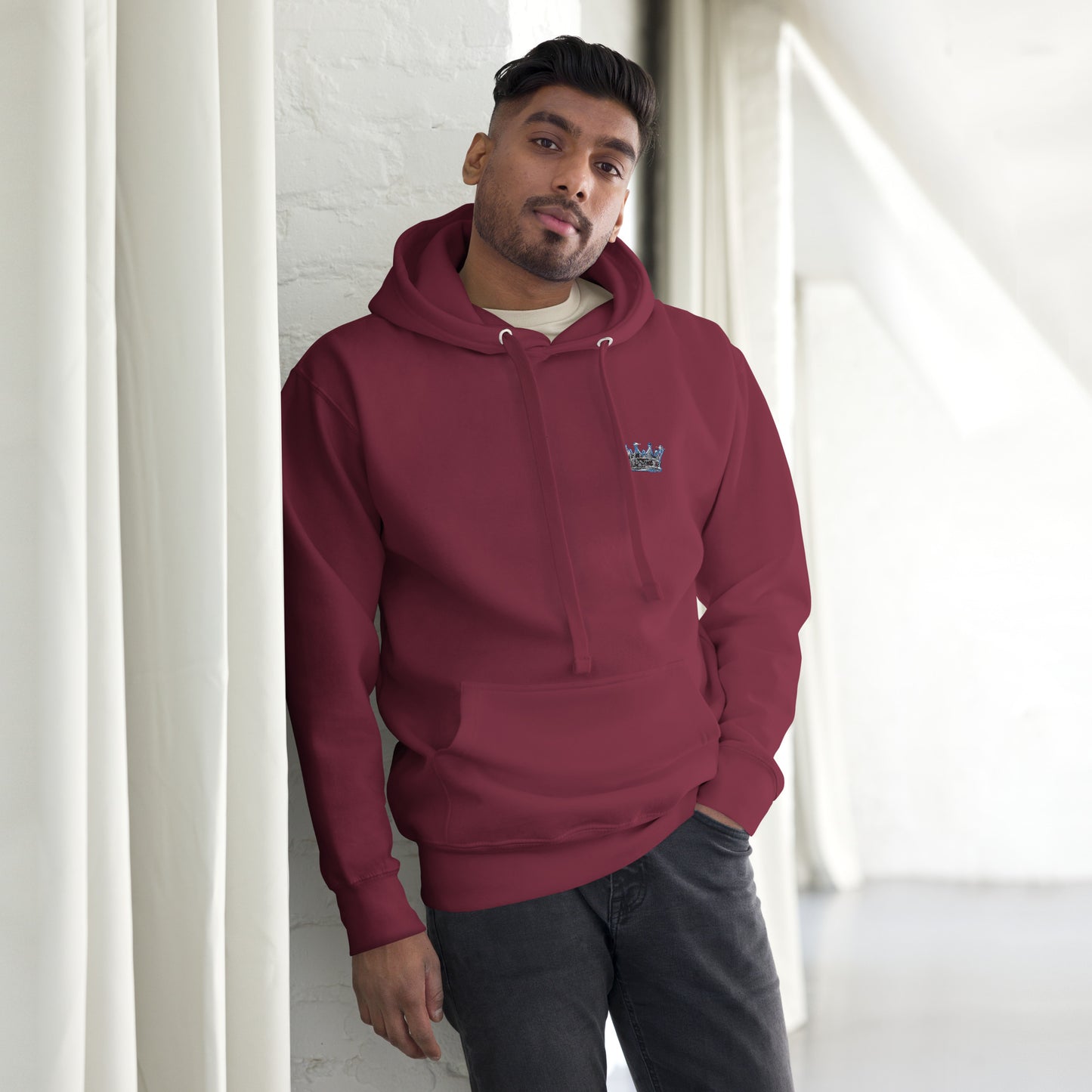 Crown fitness embroidered logo Hoodie