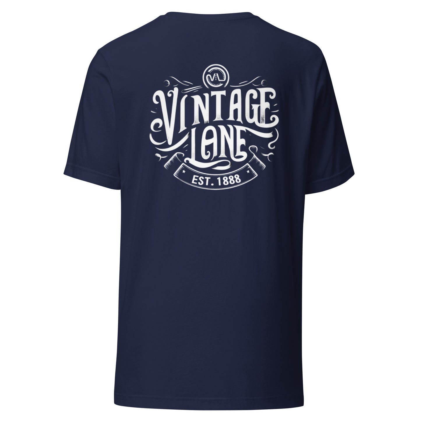 Vintage Lane “Double impact in Black” Front and Back logo Tee