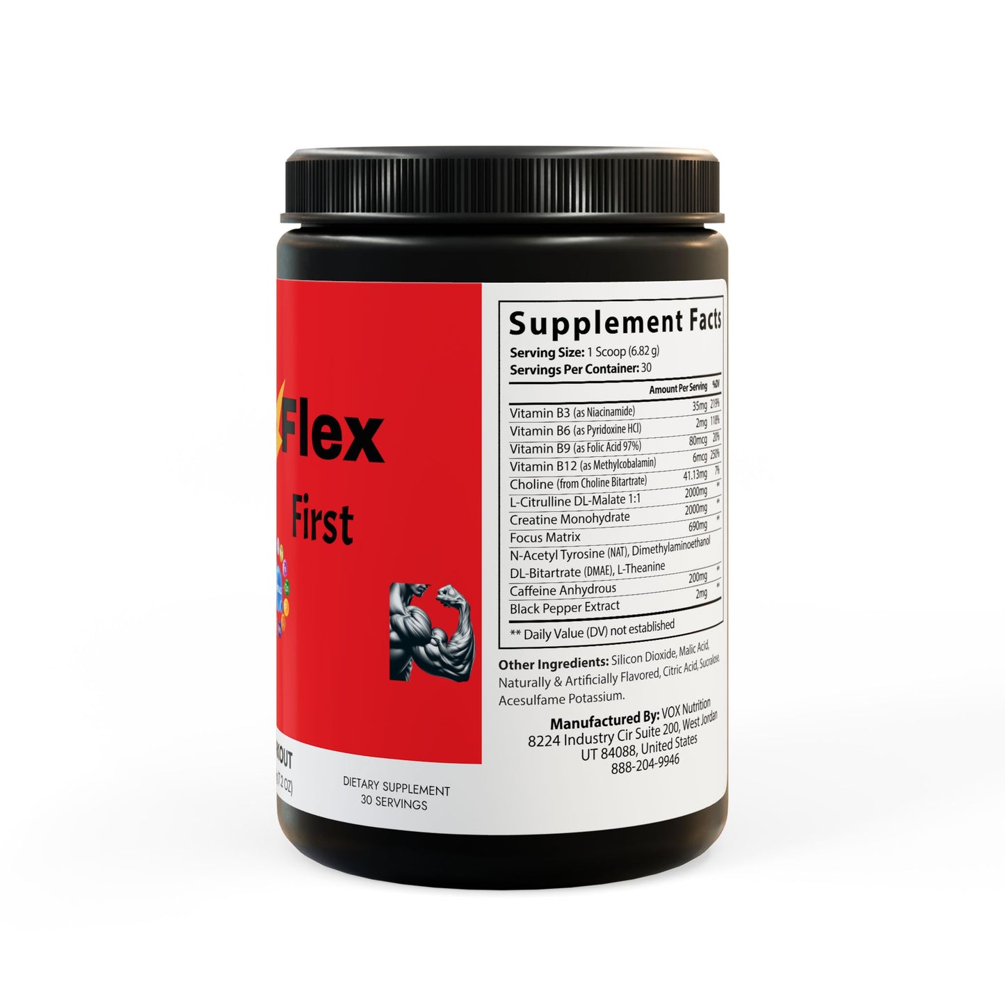 PowerFlex Pre-Workout Supplement, Fruit Punch (204g, 7.1oz)