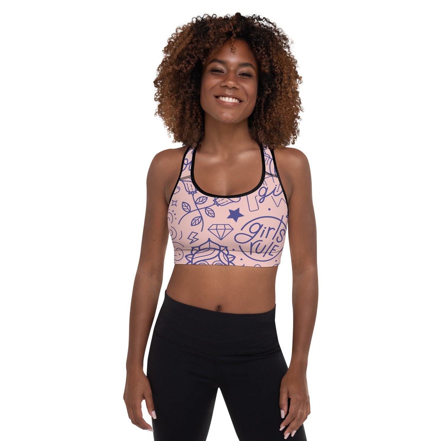 Padded all over print Sports Bra