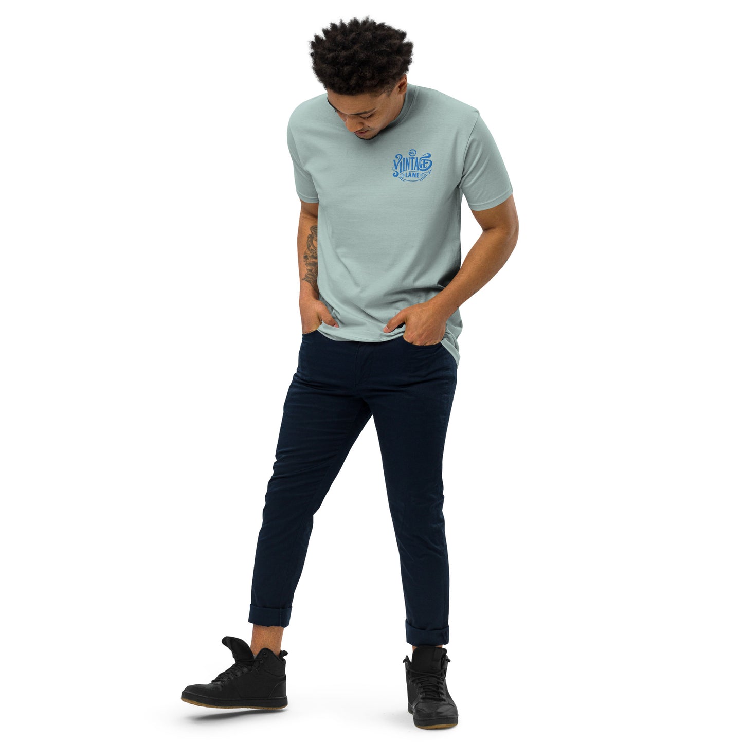 Men’s premium heavyweight vintage Lane embroidered  tee