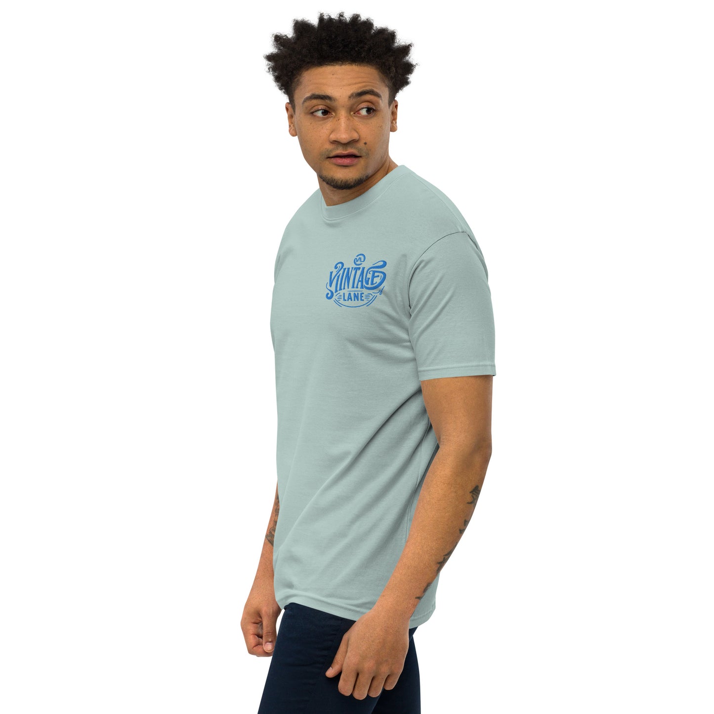 Men’s premium heavyweight vintage Lane embroidered  tee