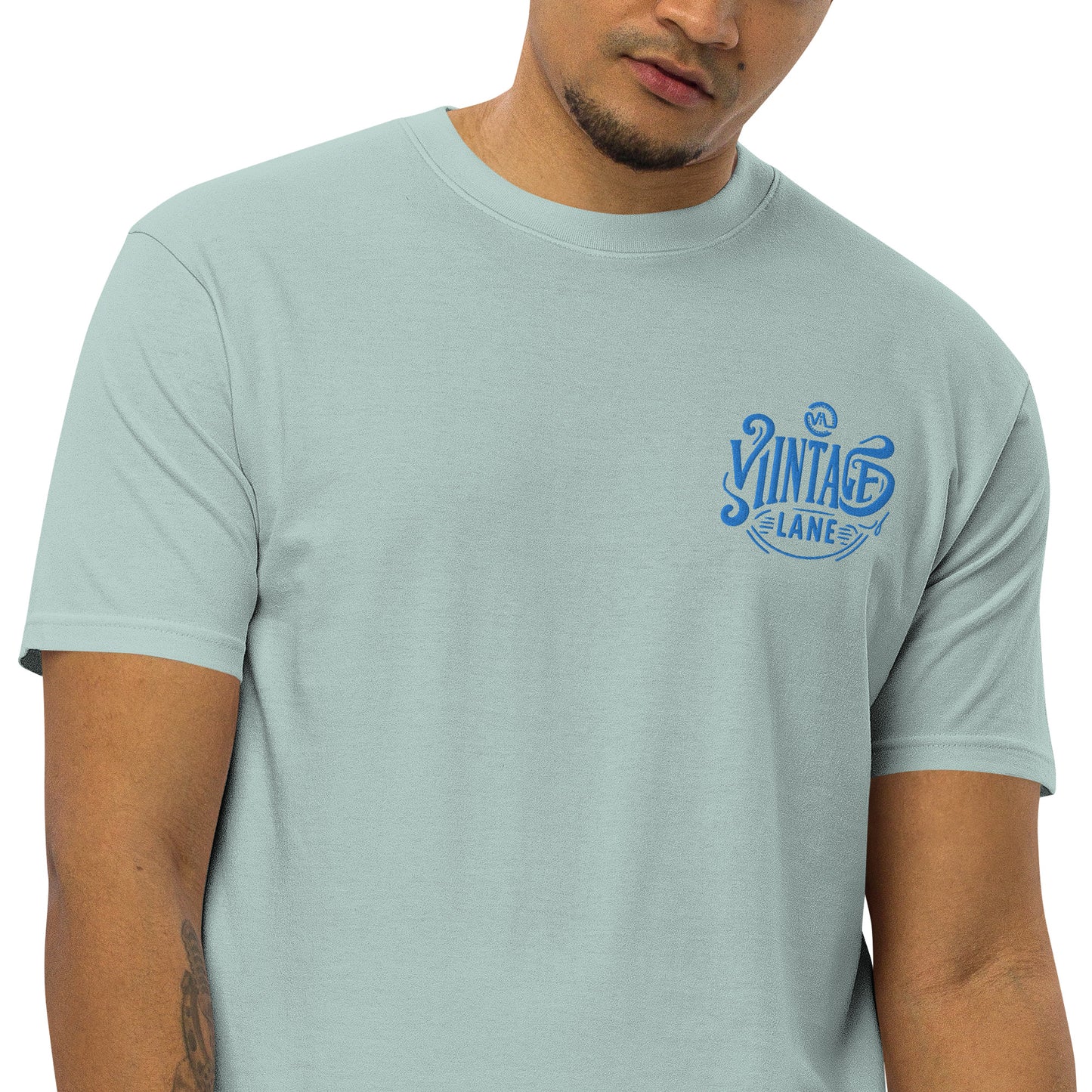 Men’s premium heavyweight vintage Lane embroidered  tee