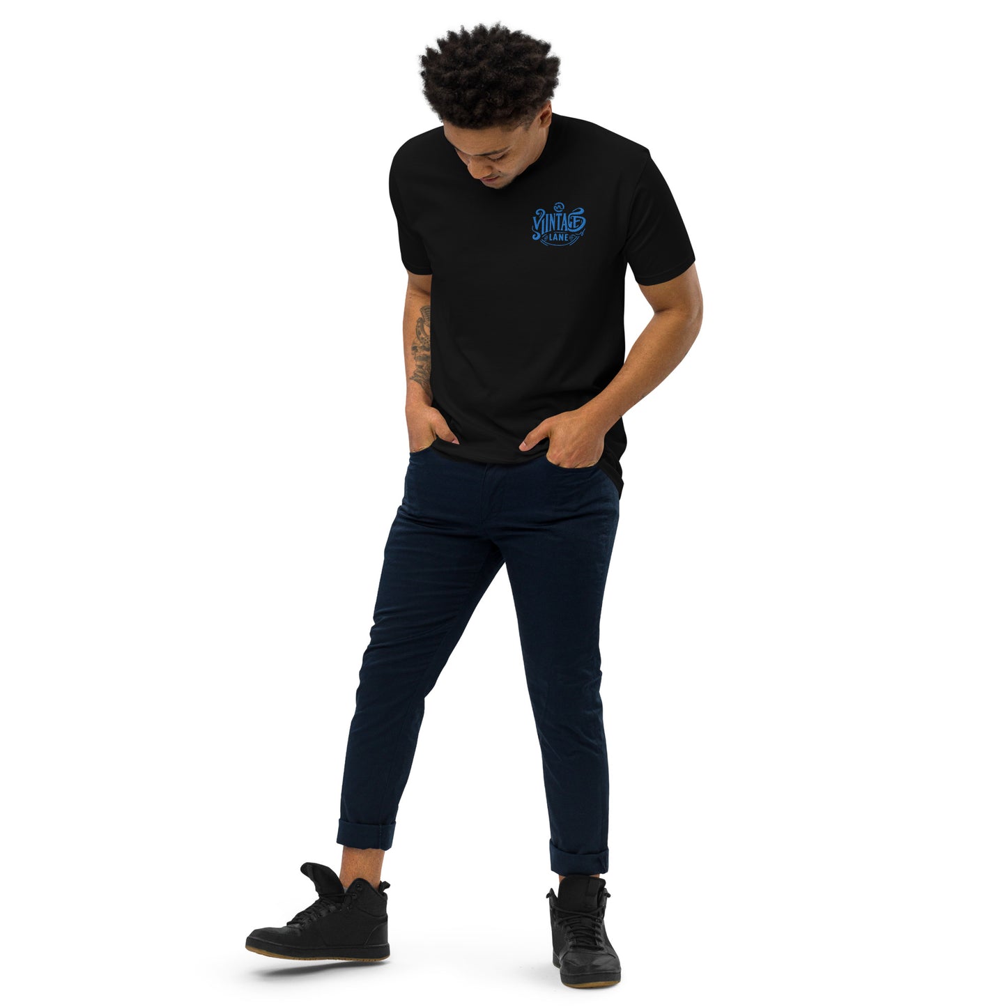 Men’s premium heavyweight vintage Lane embroidered  tee