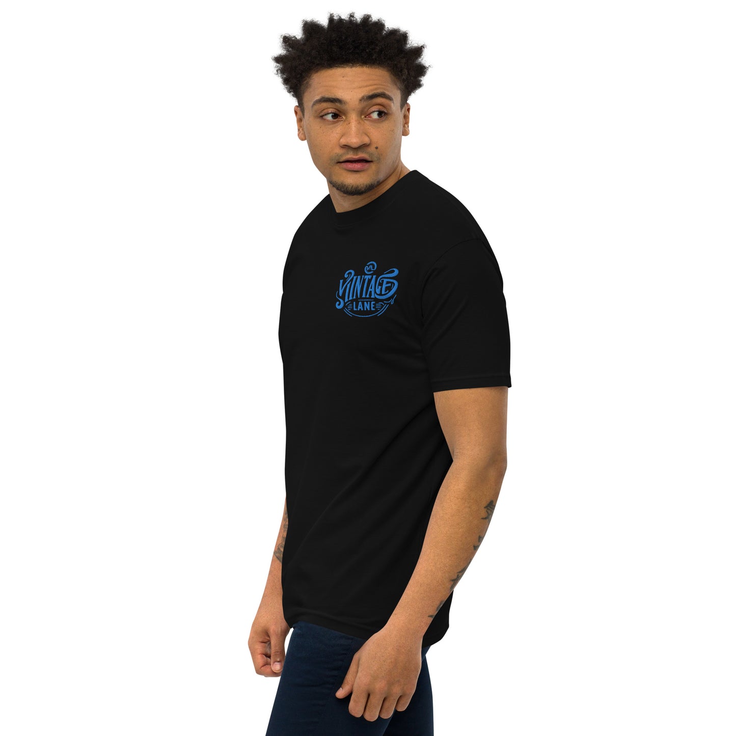 Men’s premium heavyweight vintage Lane embroidered  tee