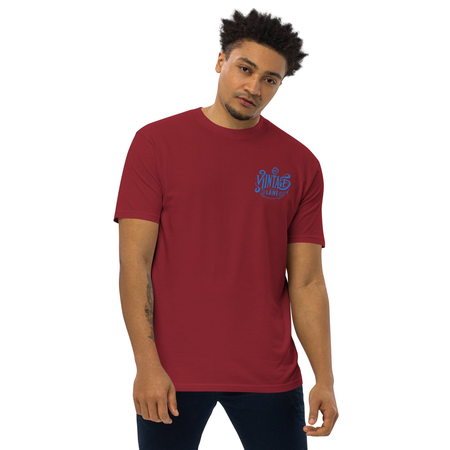 Men’s premium heavyweight vintage Lane embroidered  tee