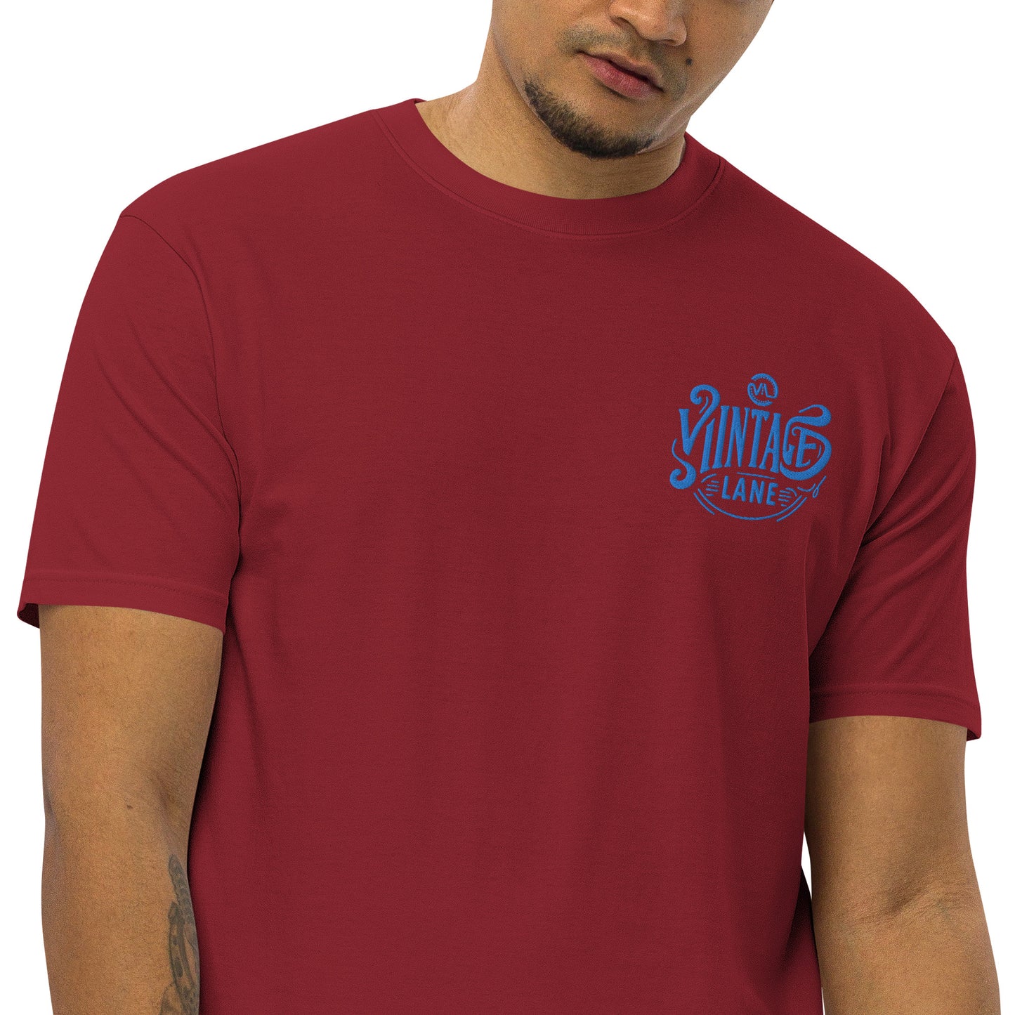 Men’s premium heavyweight vintage Lane embroidered  tee