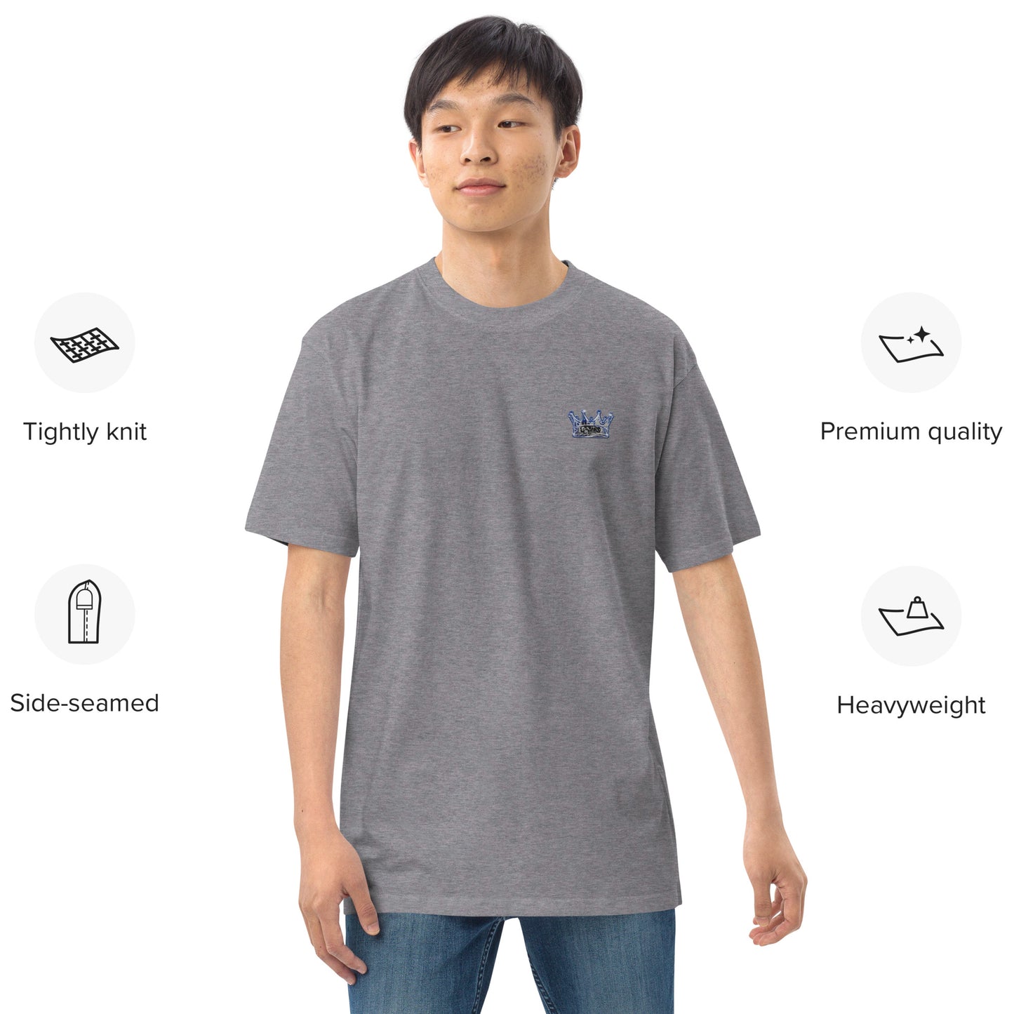 Men’s Crown embroidered ￼heavyweight tee