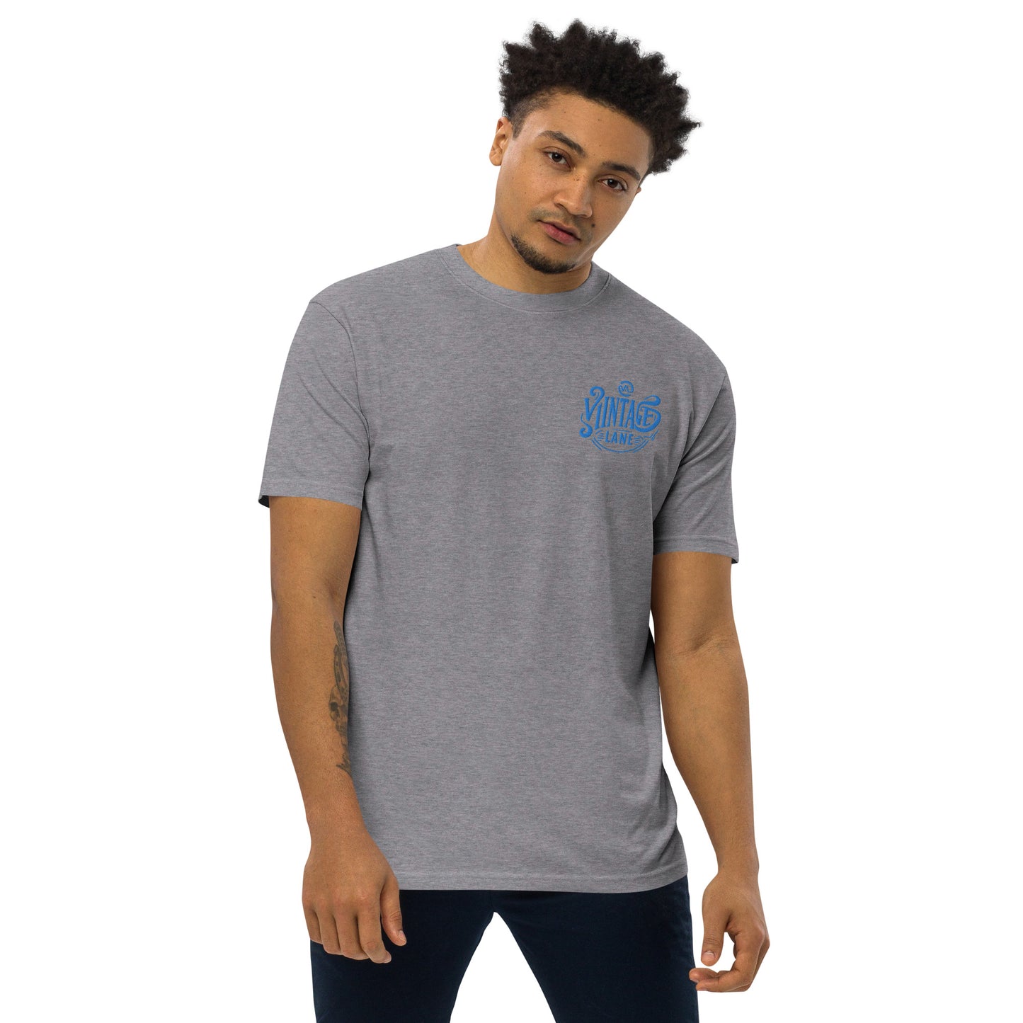 Men’s premium heavyweight vintage Lane embroidered  tee