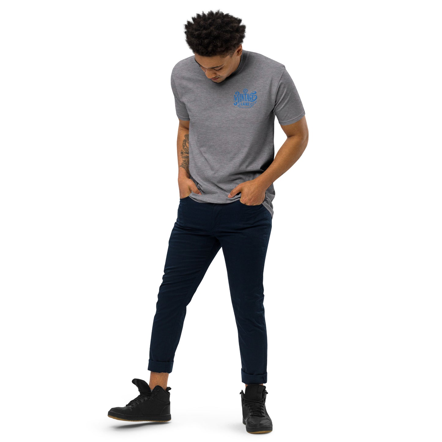 Men’s premium heavyweight vintage Lane embroidered  tee