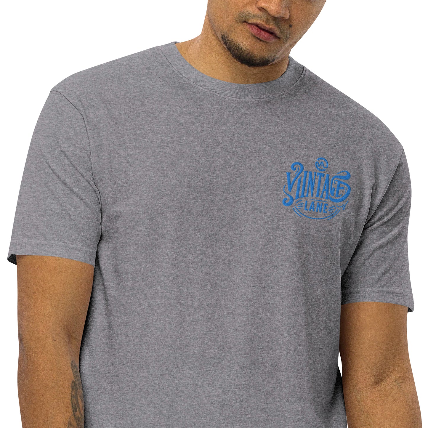 Men’s premium heavyweight vintage Lane embroidered  tee