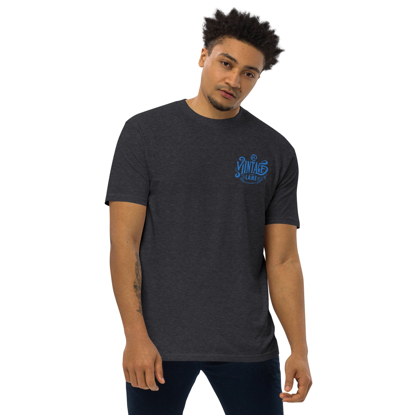 Men’s premium heavyweight vintage Lane embroidered  tee