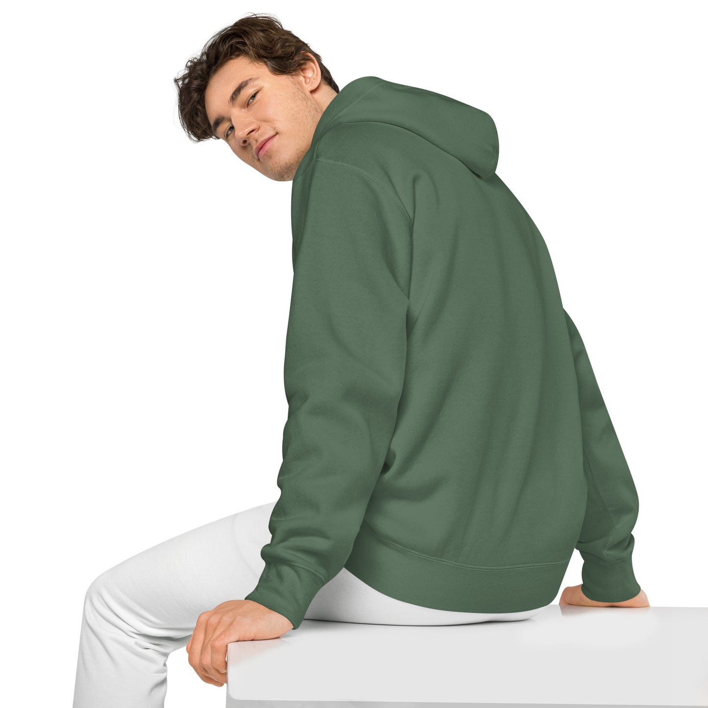 VL embroidered logo hoodie pigment dyed edition