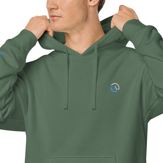 VL embroidered logo hoodie pigment dyed edition