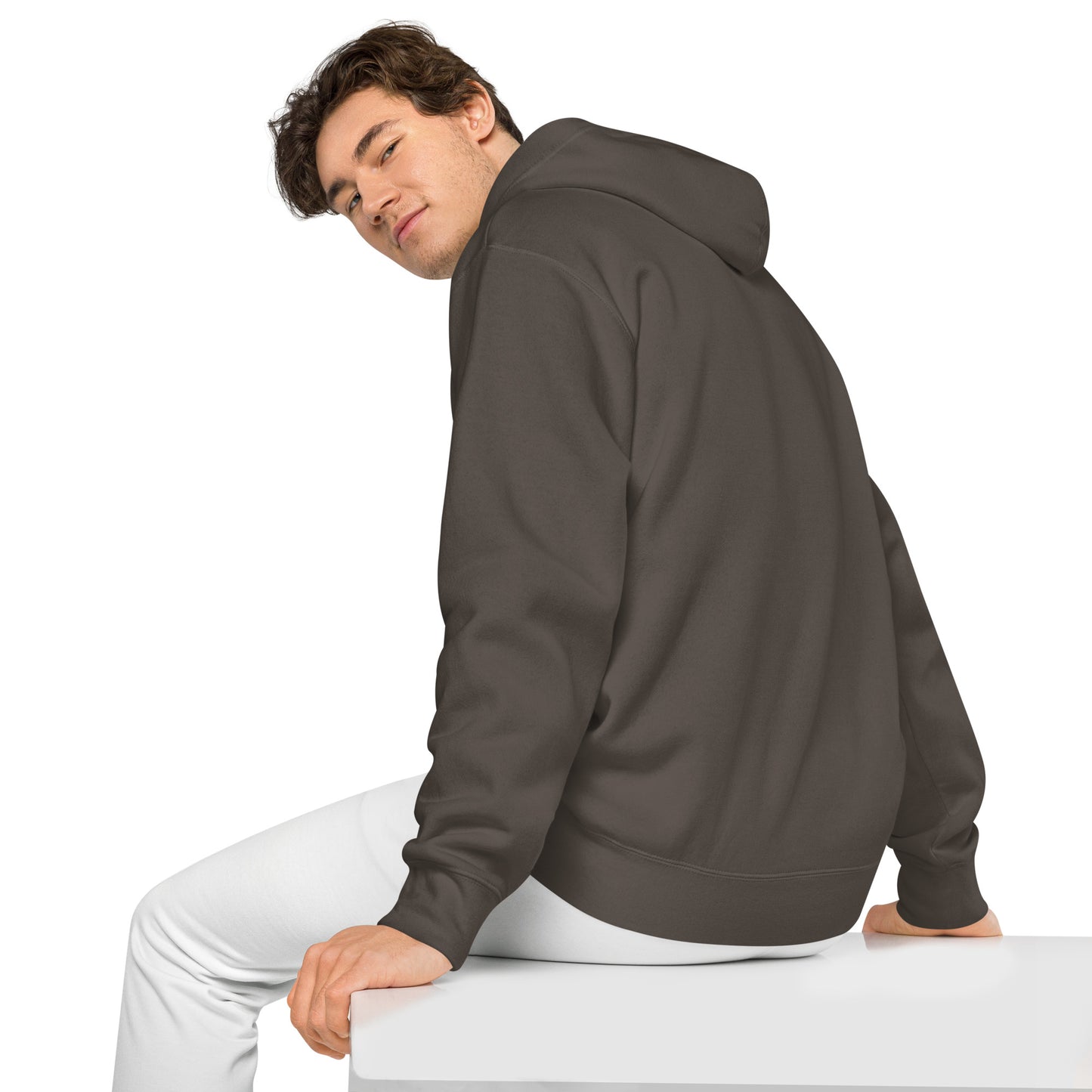 VL embroidered logo hoodie pigment dyed edition