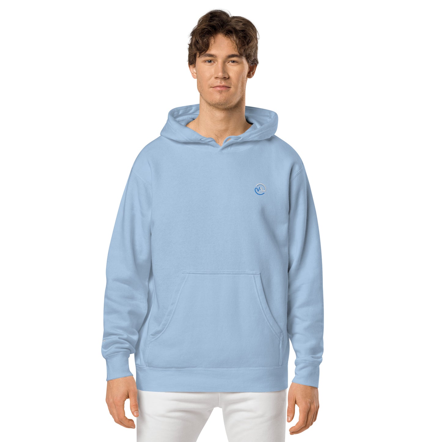 VL embroidered logo hoodie pigment dyed edition