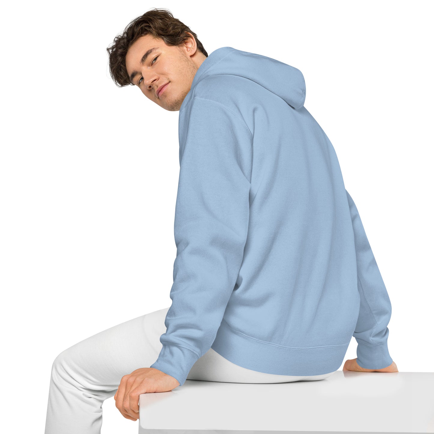 VL embroidered logo hoodie pigment dyed edition