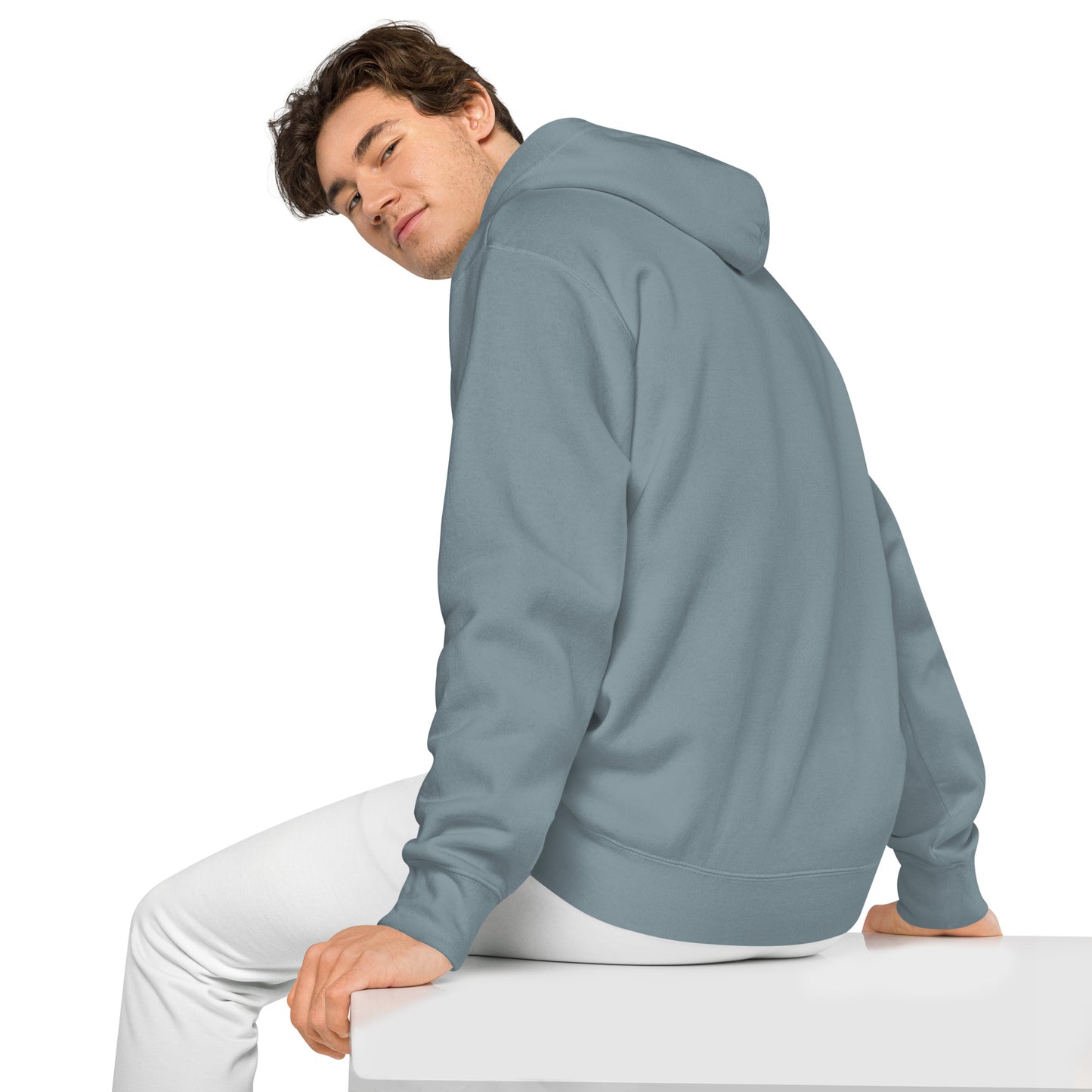 VL embroidered logo hoodie pigment dyed edition