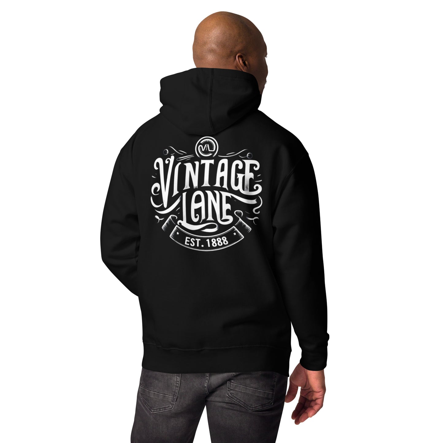 Vintage Lane’s Heritage hoodie embroidered  front back print