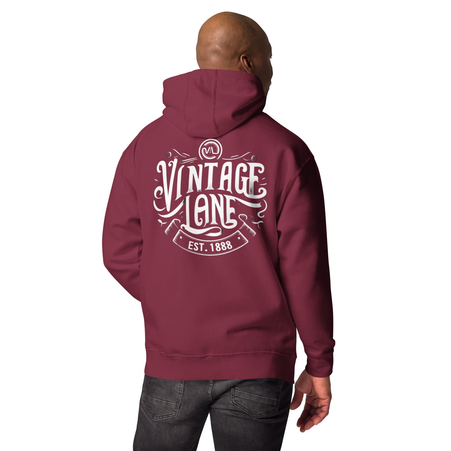 Vintage Lane’s Heritage hoodie embroidered  front back print