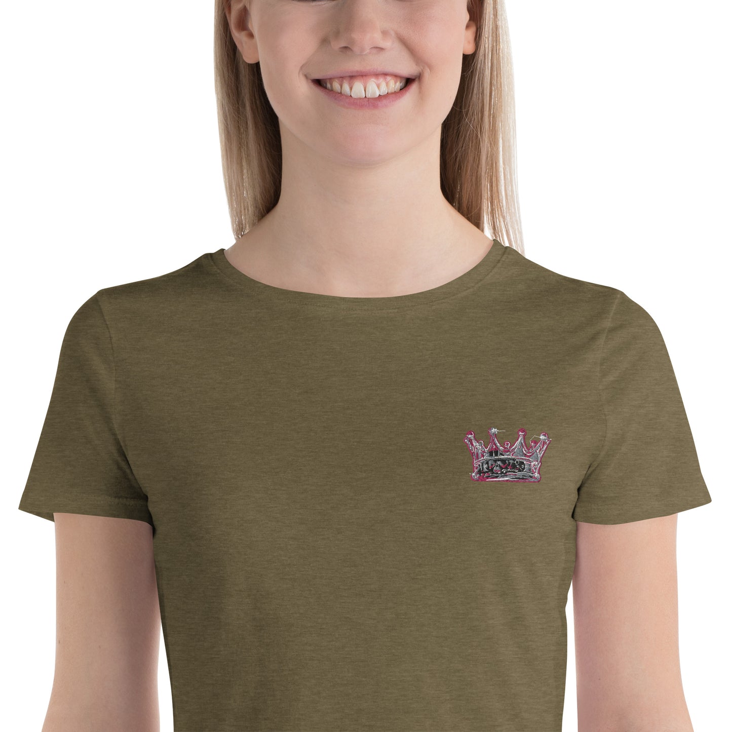 Women’s Crop Crown  embroidered Tee