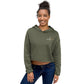 Vintage Lane embroidered logo Crop Hoodie