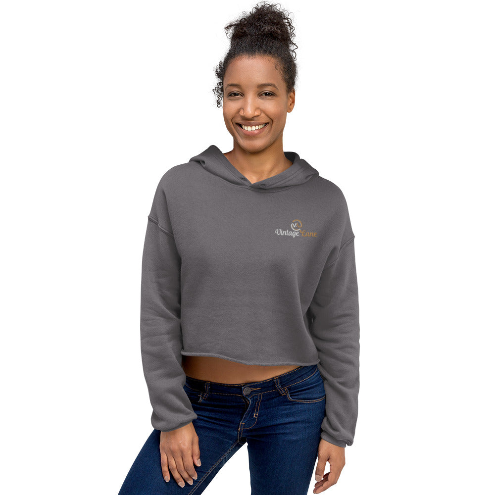 Vintage Lane embroidered logo Crop Hoodie